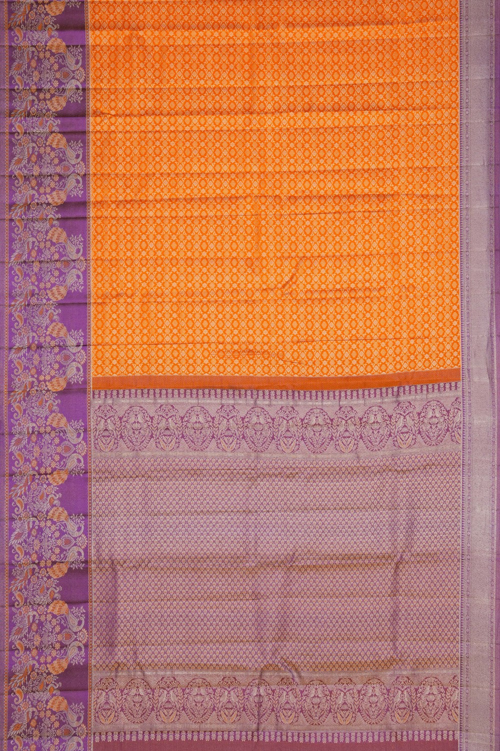Image of Kanchipattu Brocade Orange Saree