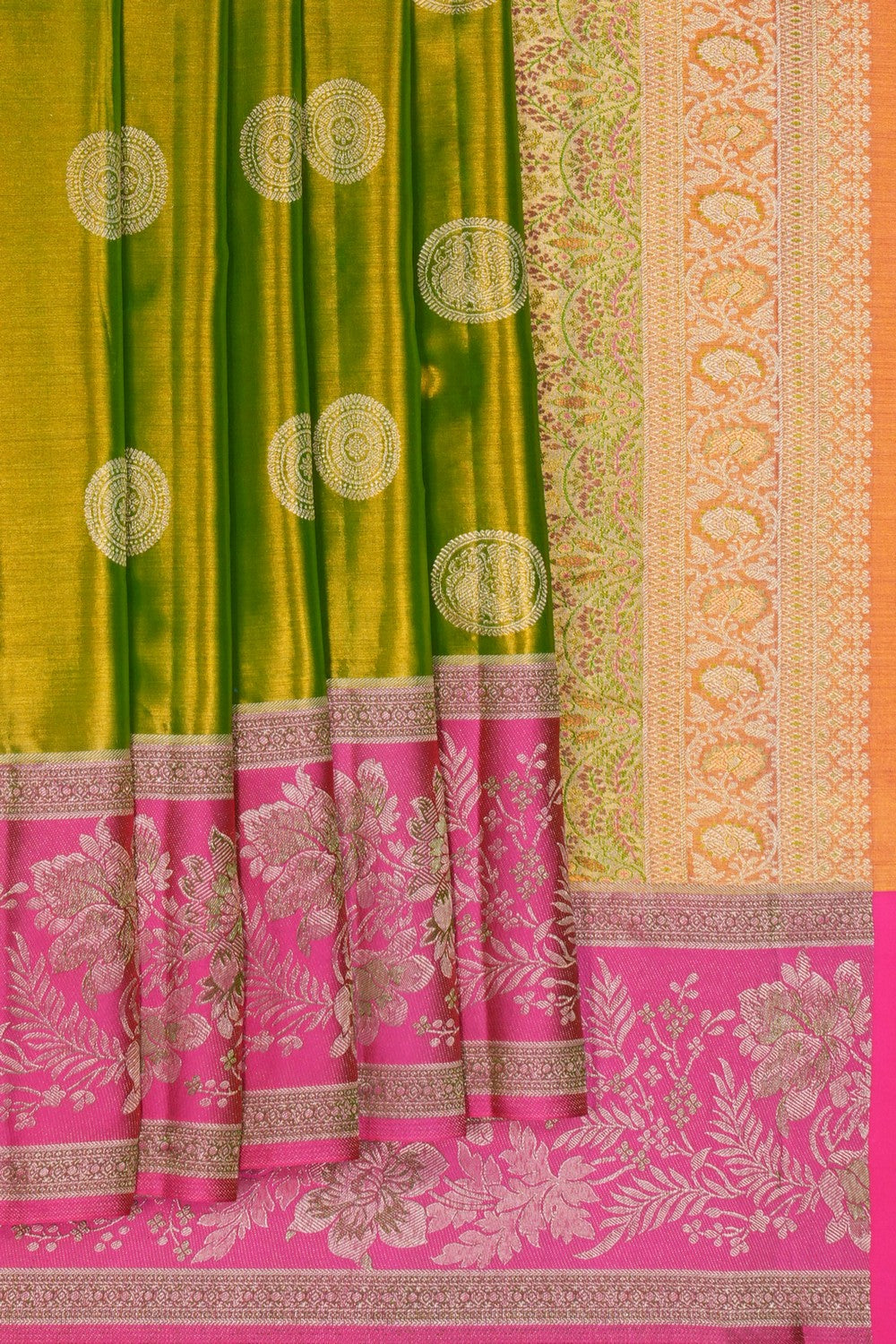 Image of Kanchipattu Tissue Green Saree