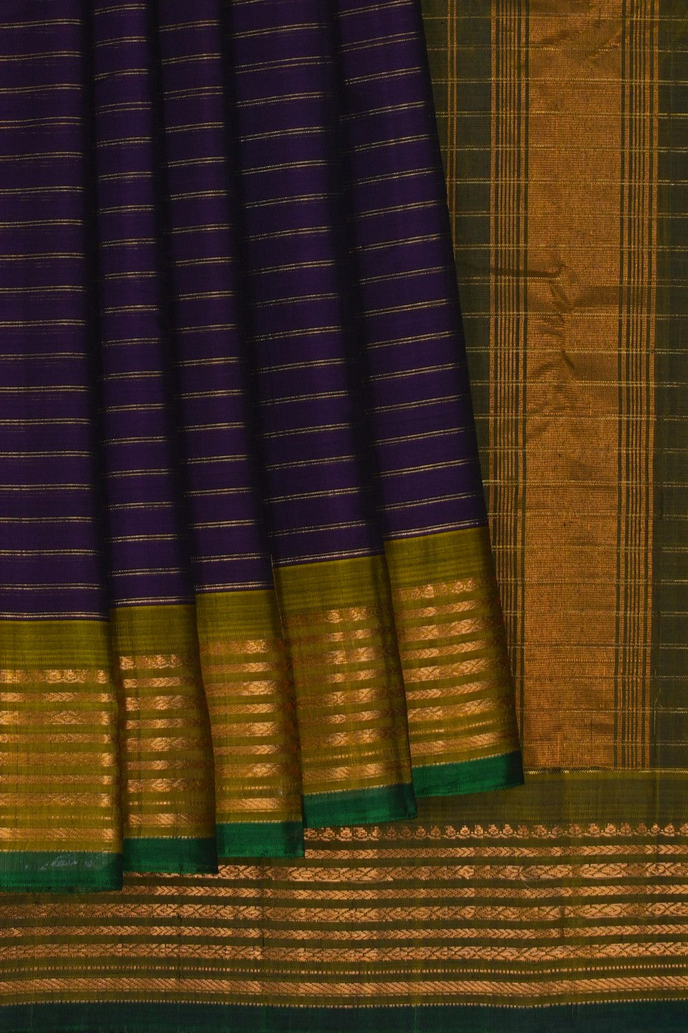 Image of Gadwal Cotton Purple Saree