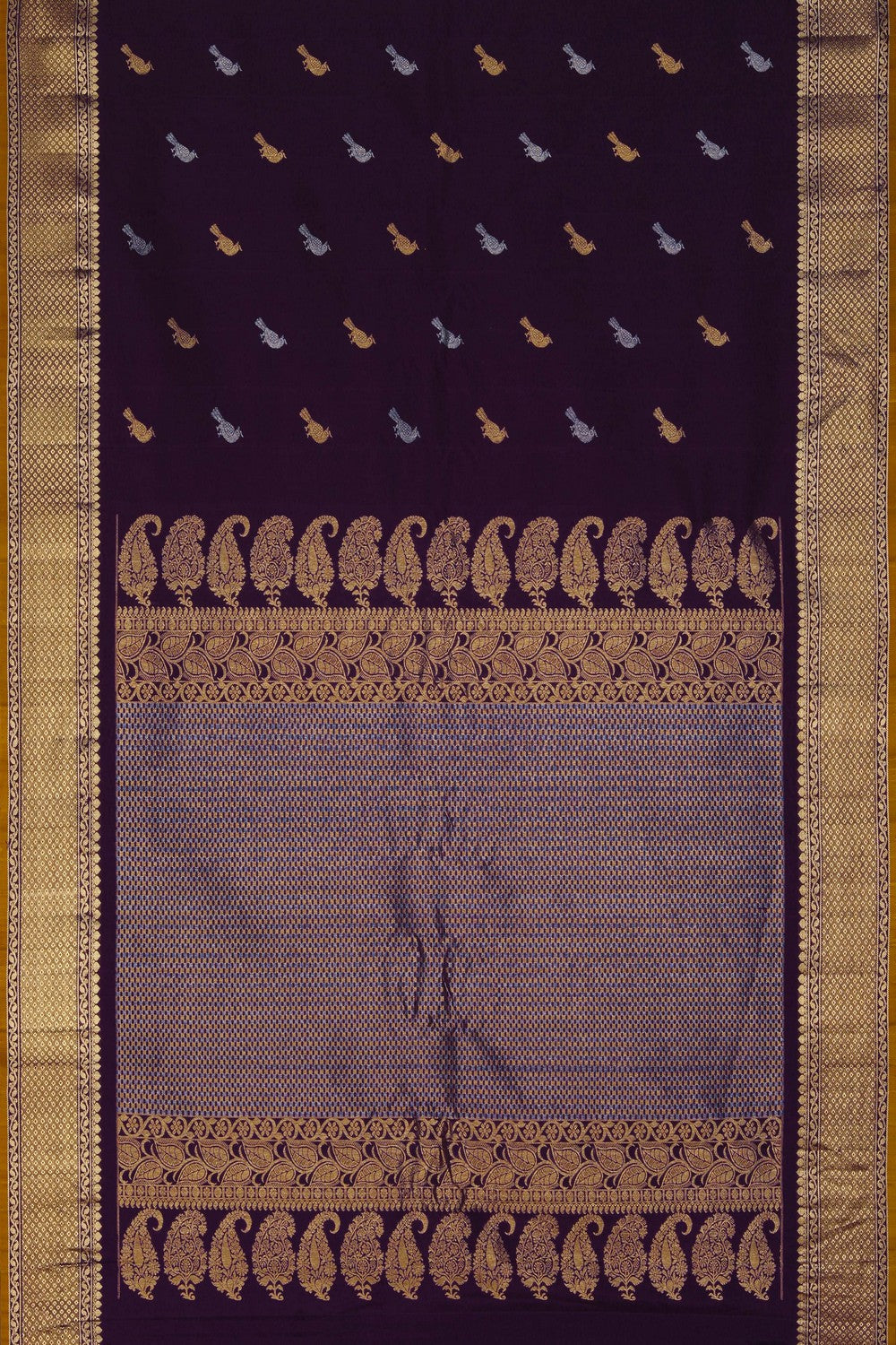 Image of Gadwal Silk Purple Saree