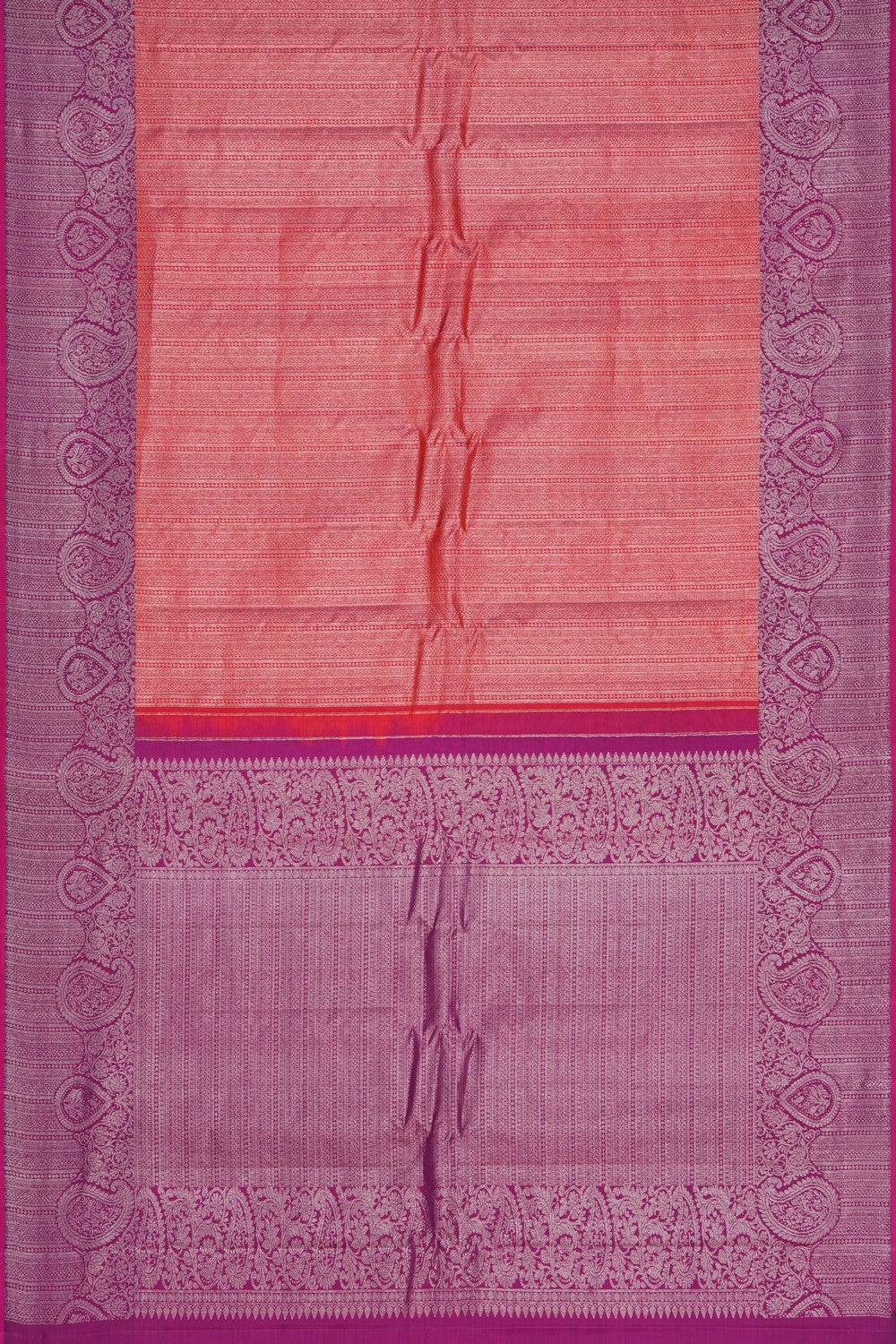 Image of Gadwal Silk Brocade Fuchsia-Pink Saree