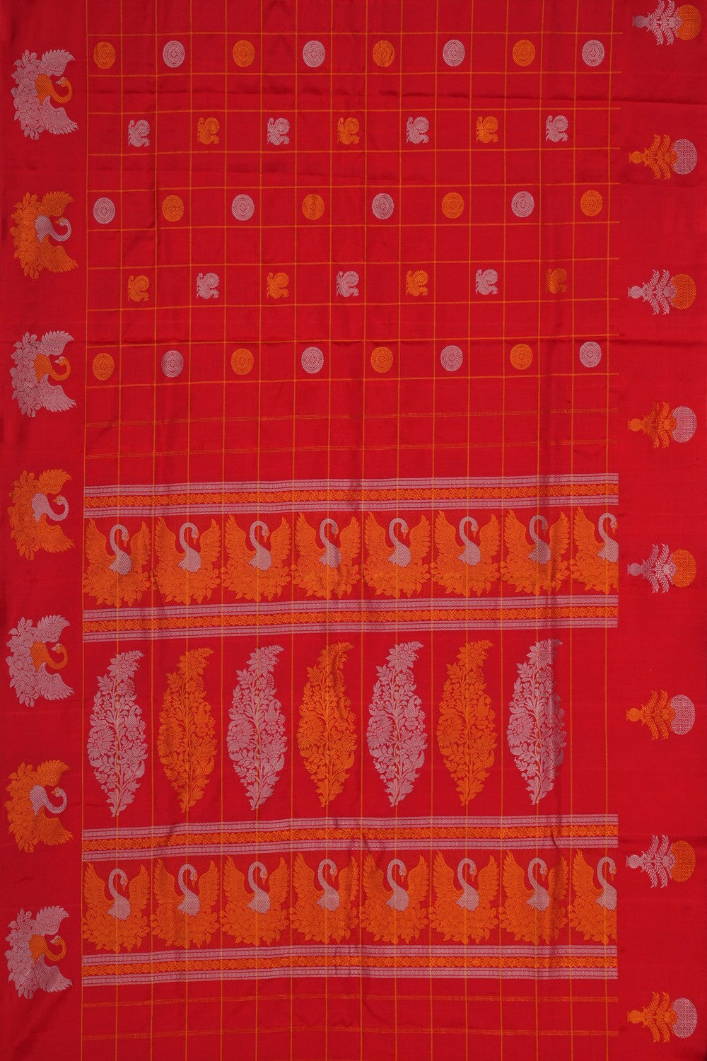 Image of Gadwal Silk Red Saree
