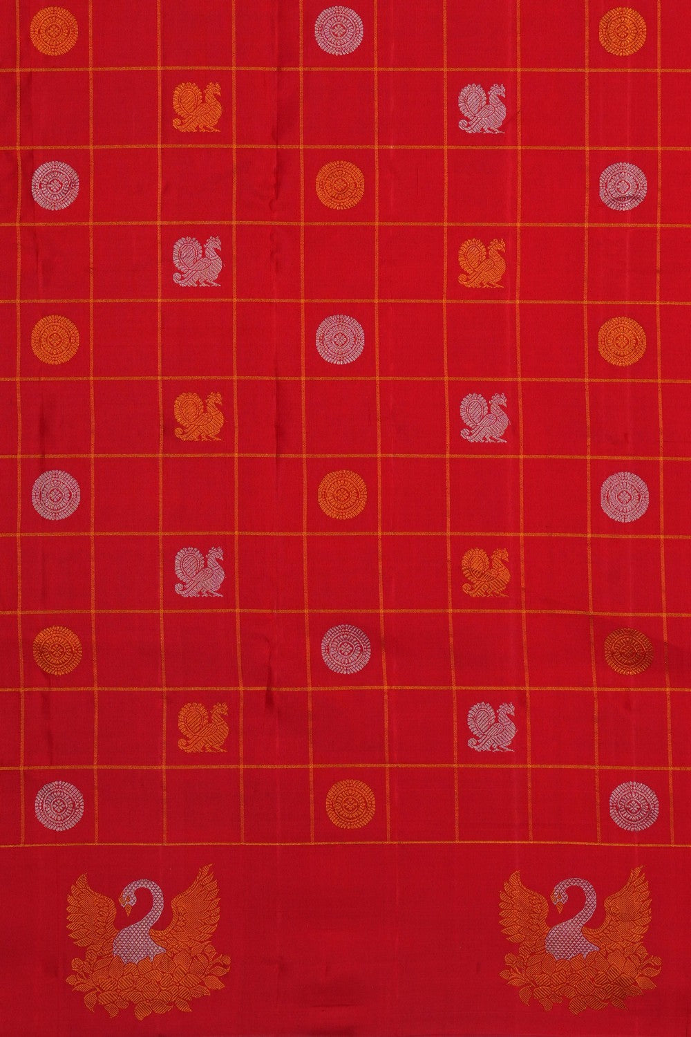 Image of Gadwal Silk Red Saree