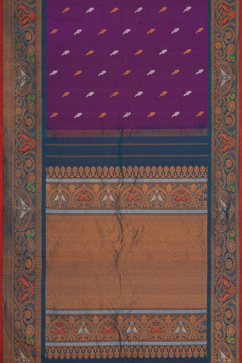 Image of Gadwal Silk Purple Saree