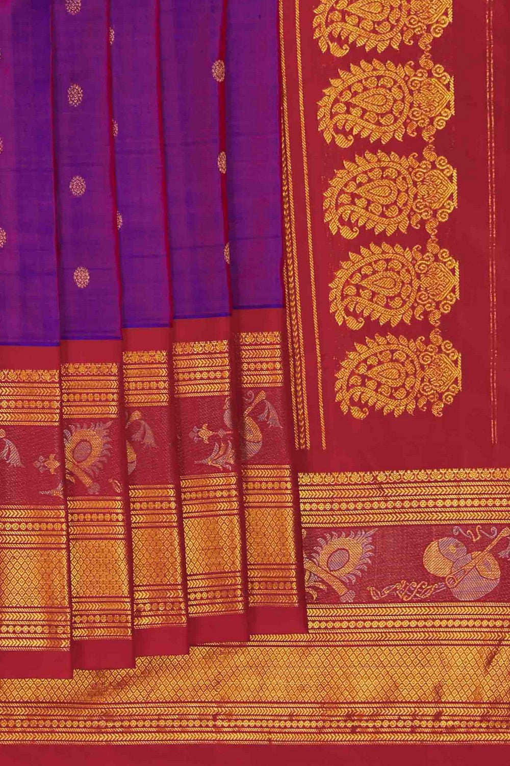 Image of Gadwal Silk Purple Saree