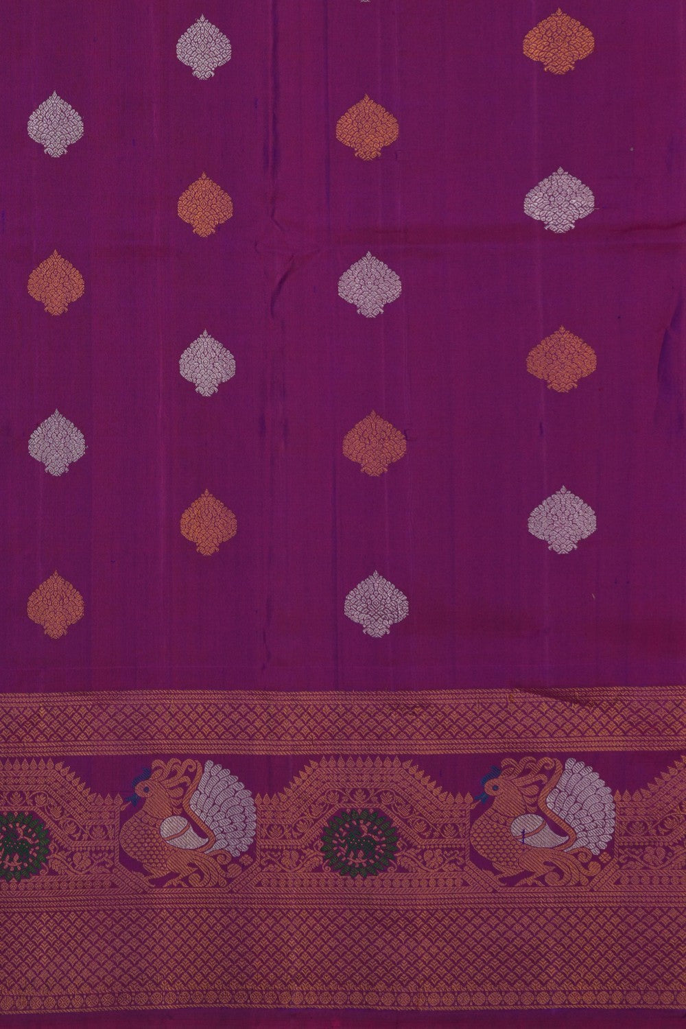 Image of Gadwal Silk Grey Saree