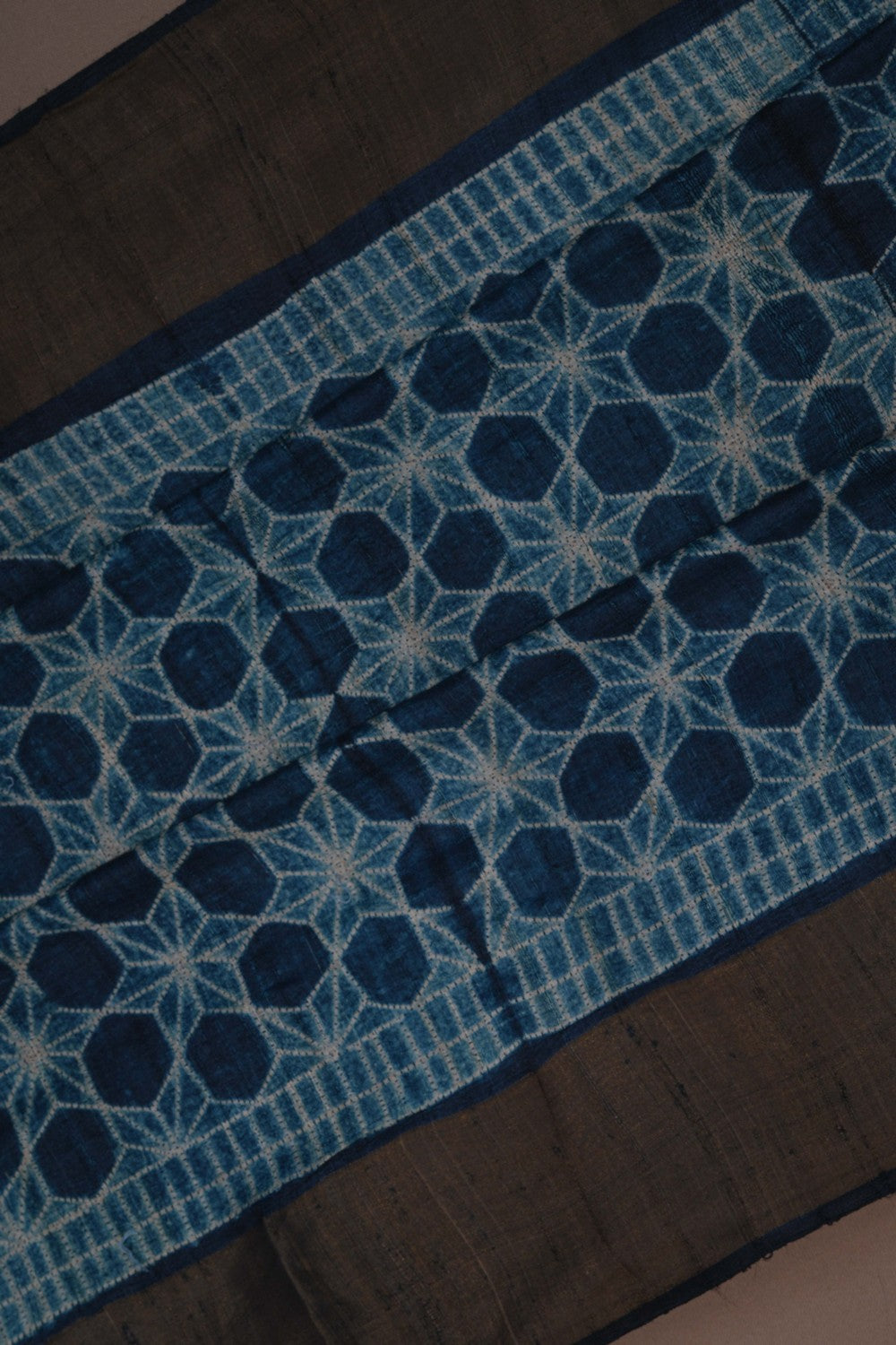 Image of Tussar Silk Indigo Blue Saree