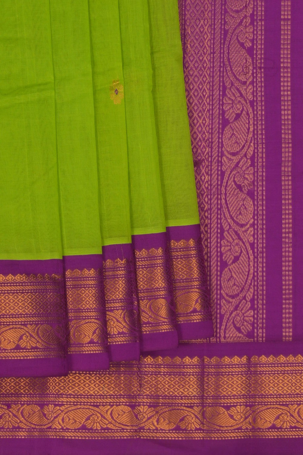 Image of Gadwal Cotton Green Saree