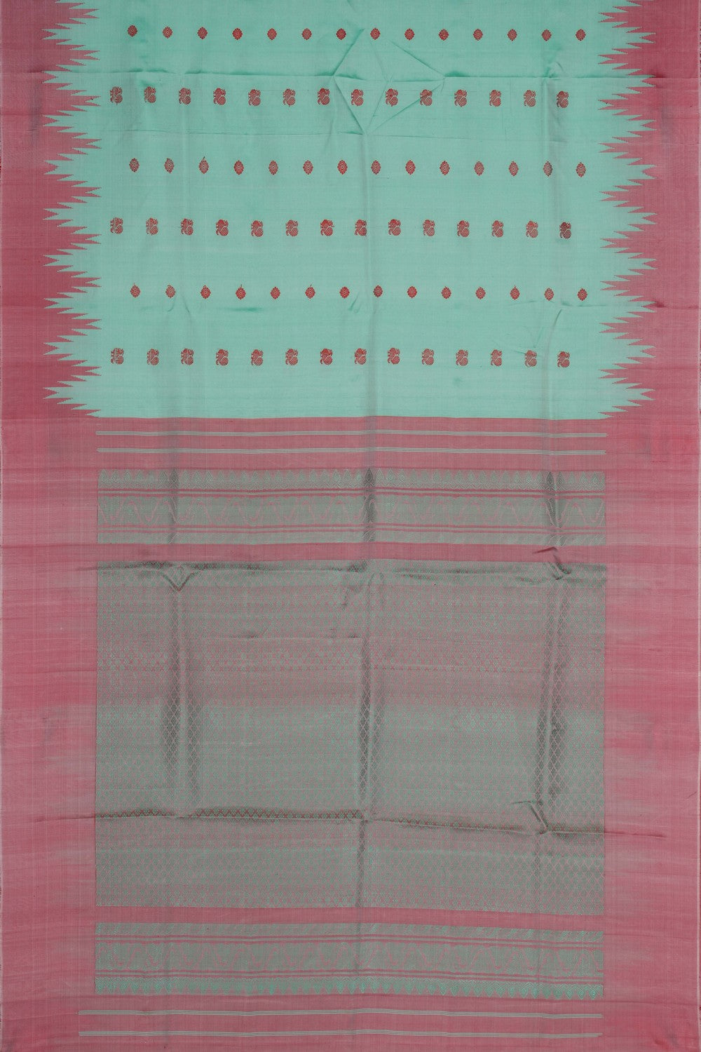Image of Gadwal Silk Sea Green Saree