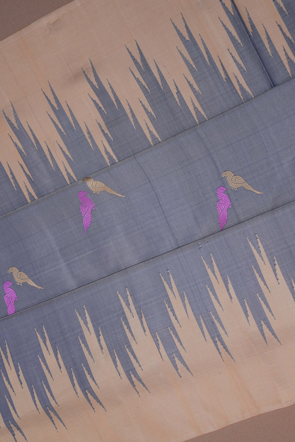 Image of Gadwal Silk Grey Saree
