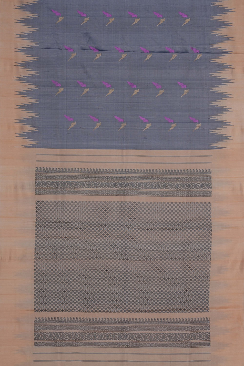 Image of Gadwal Silk Grey Saree