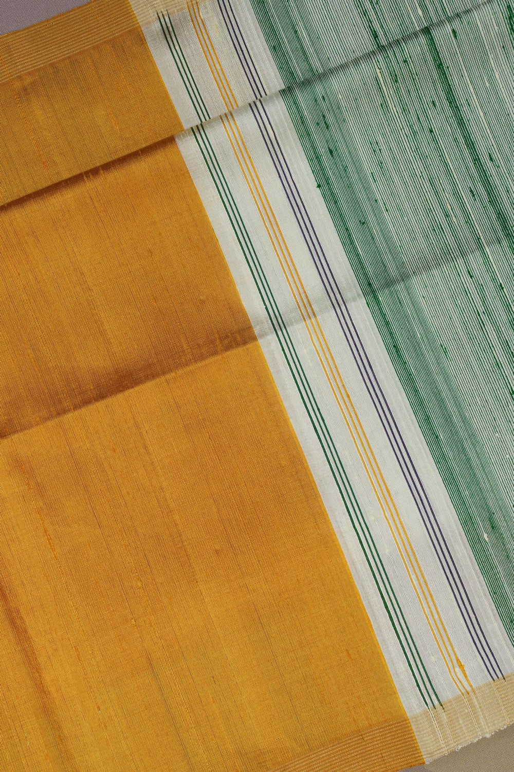 Image of Dupion Silk Mustard Saree