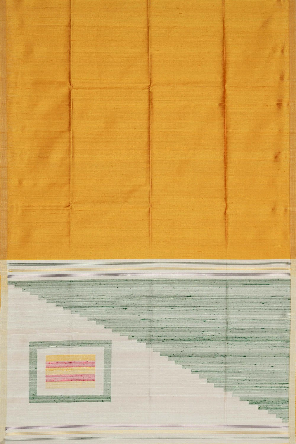 Image of Dupion Silk Mustard Saree
