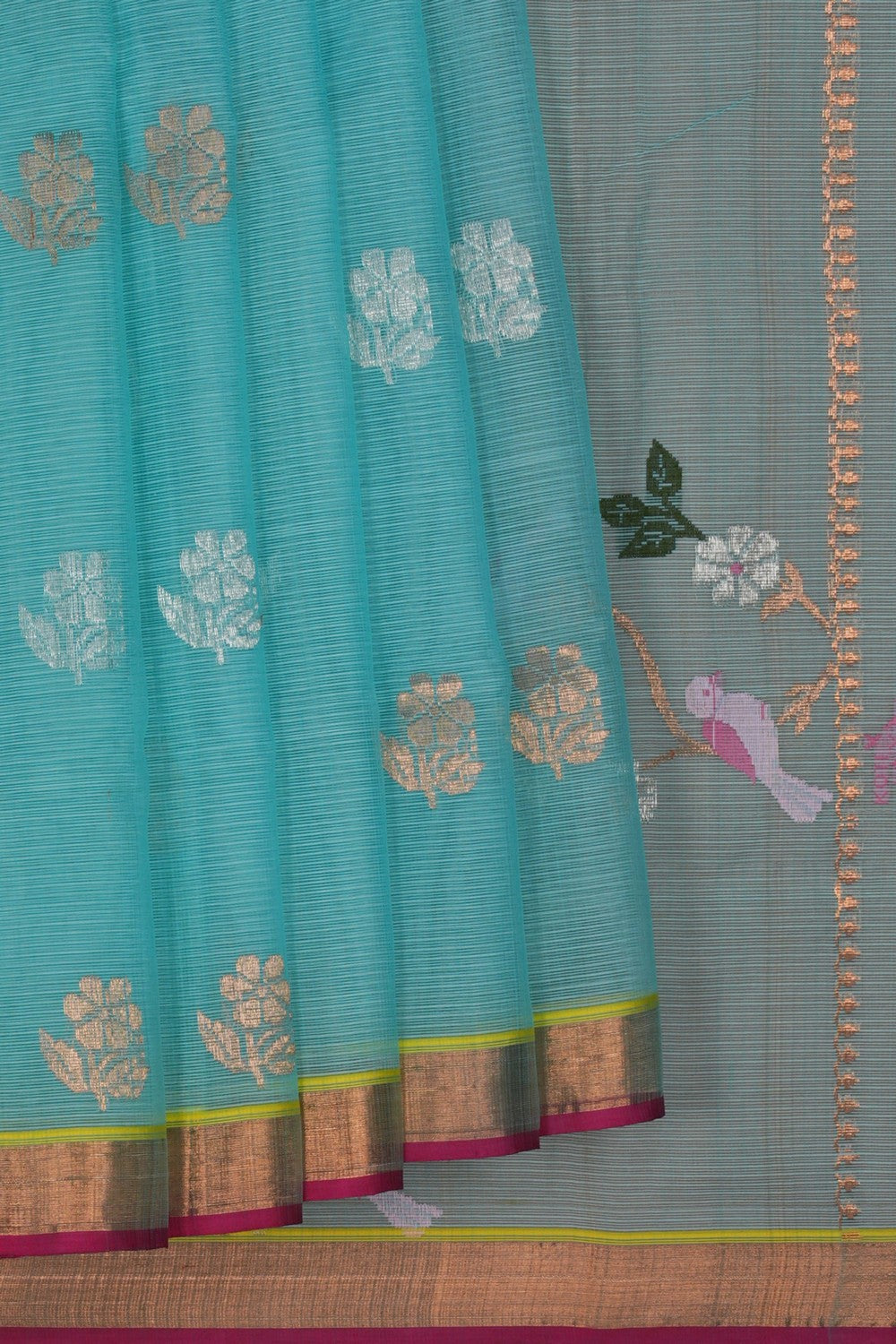 Image of Kota Silk Sea Green Saree