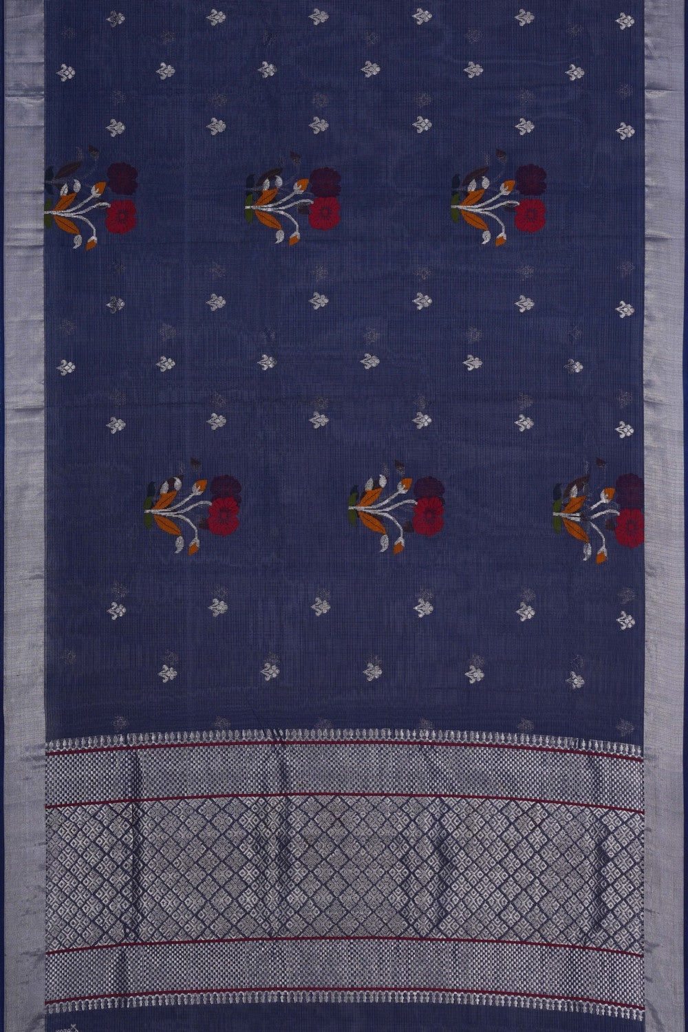Image of Kota Silk Navy Blue Saree