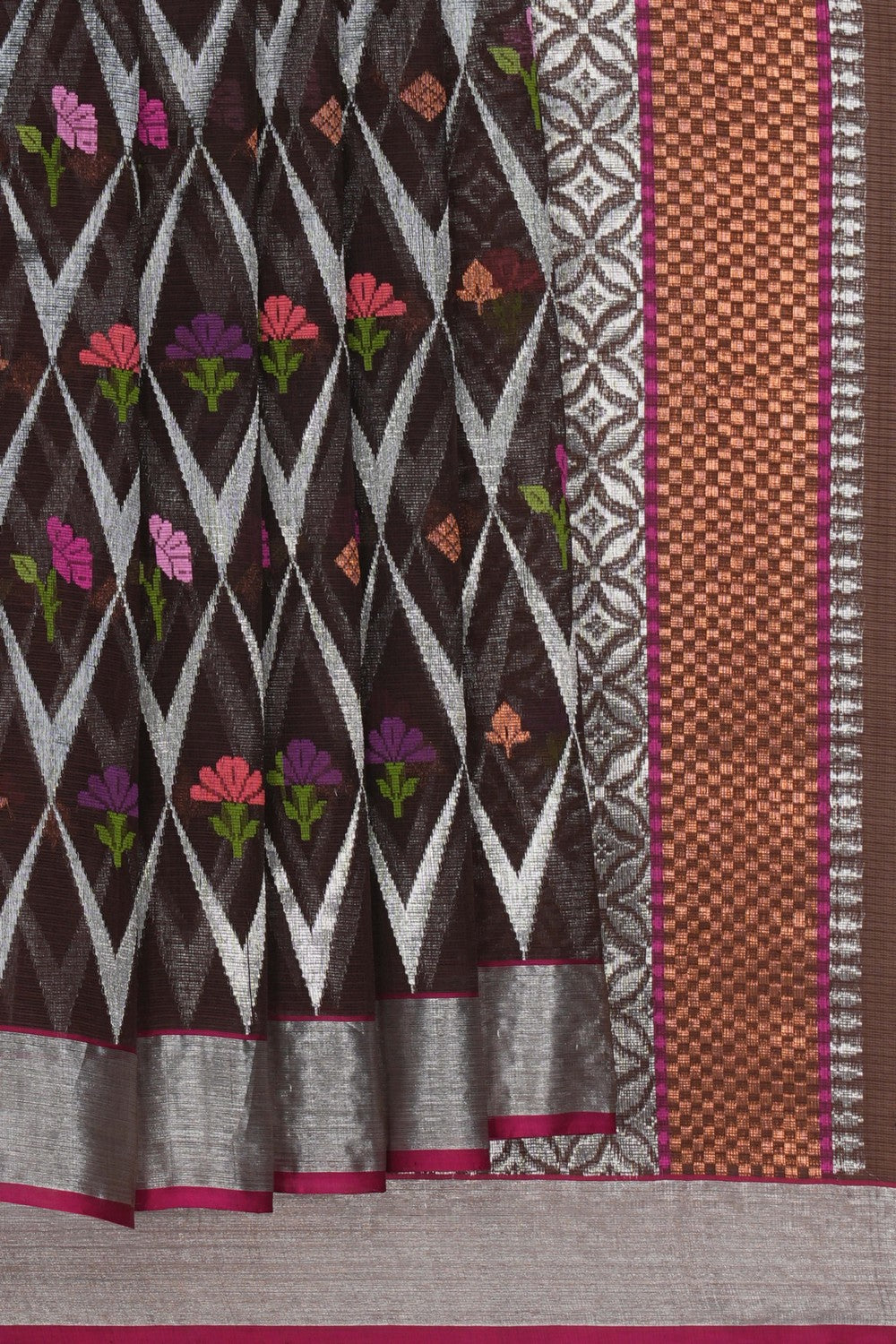 Image of Kota Silk Brown Saree