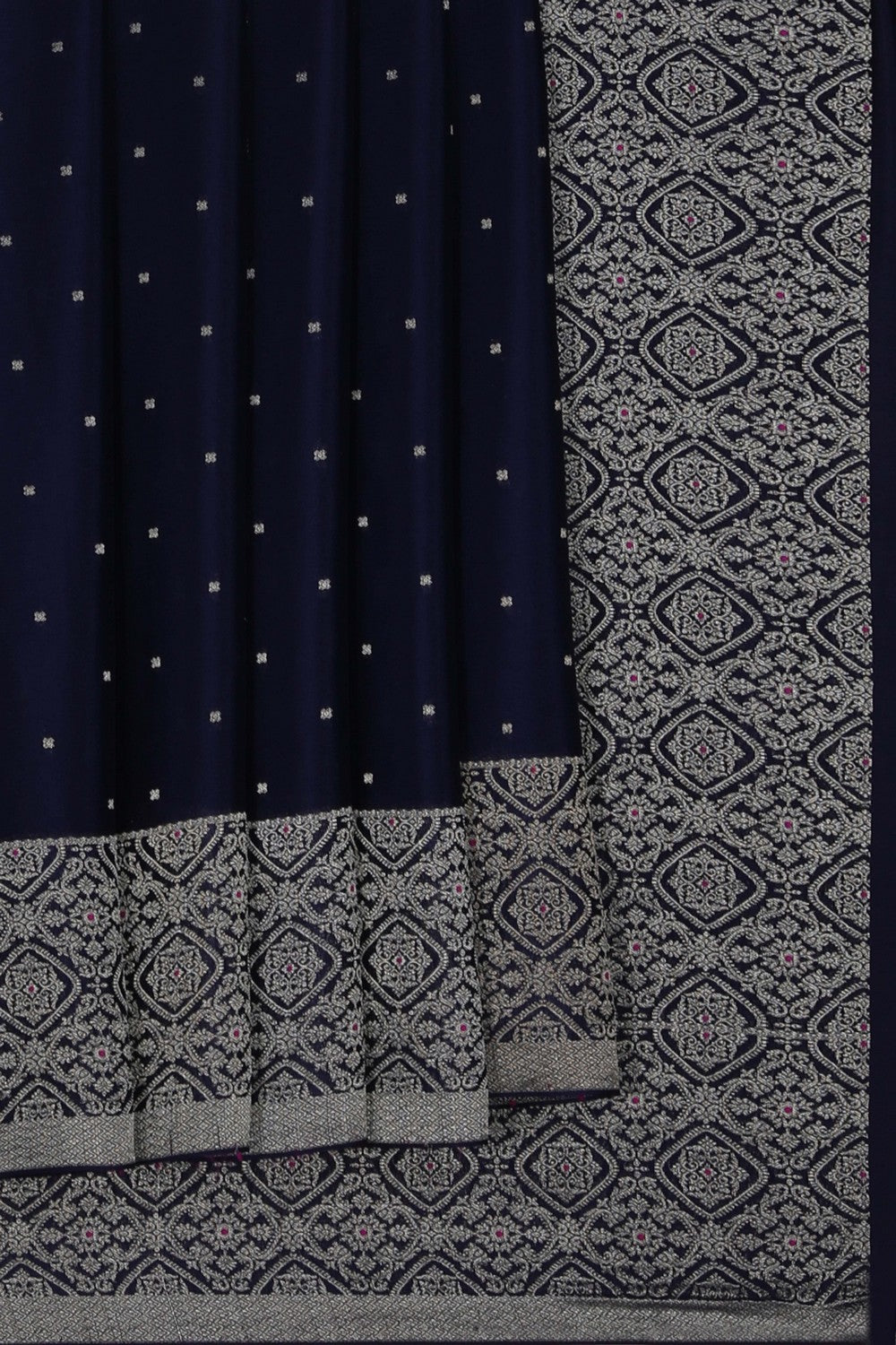 Image of A Navy Blue Crepe Saree