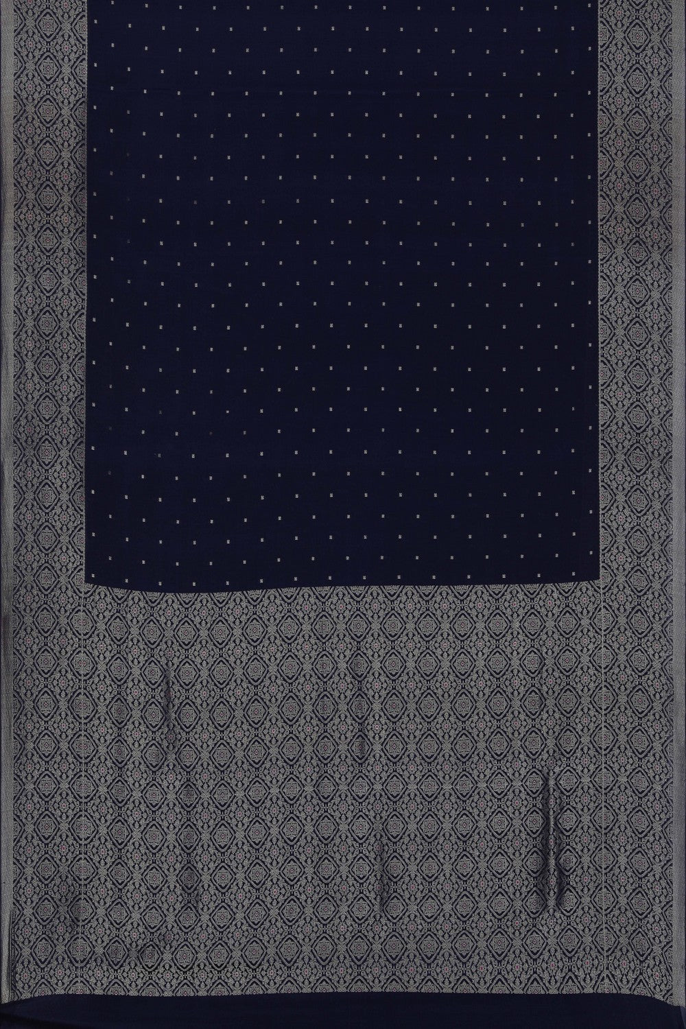 Image of A Navy Blue Crepe Saree