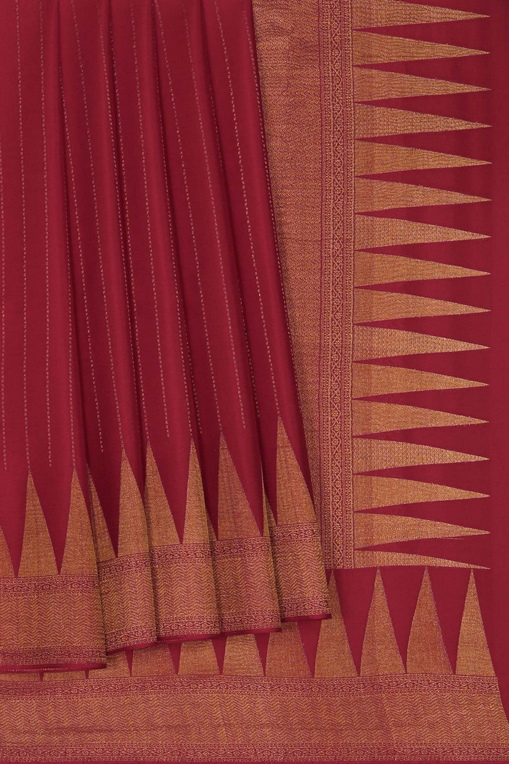 Image of A Zari Stripe Crepe Saree