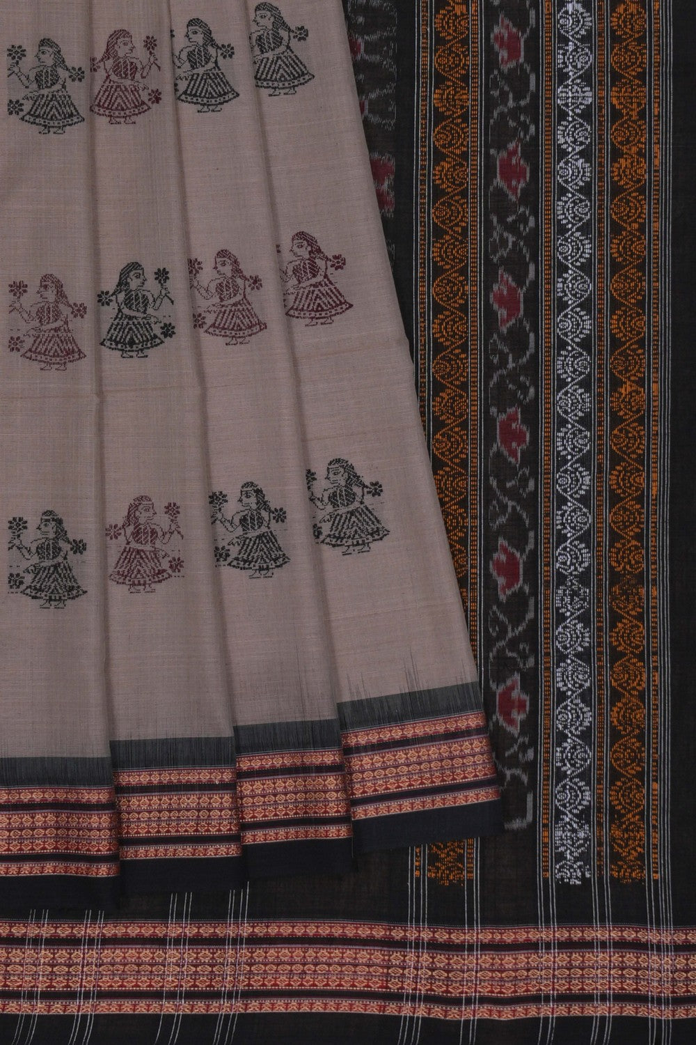 Image of Sambalpuri Cotton Beige Saree
