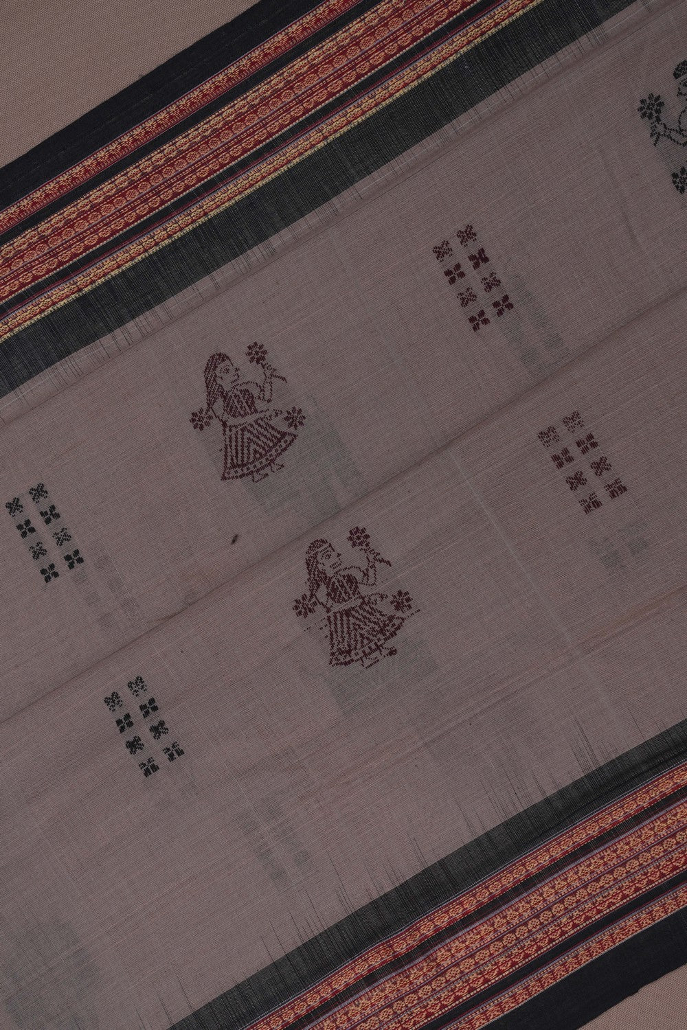 Image of Sambalpuri Cotton Beige Saree