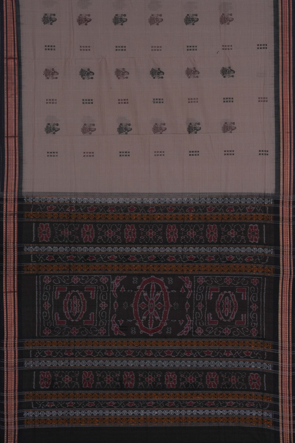 Image of Sambalpuri Cotton Beige Saree