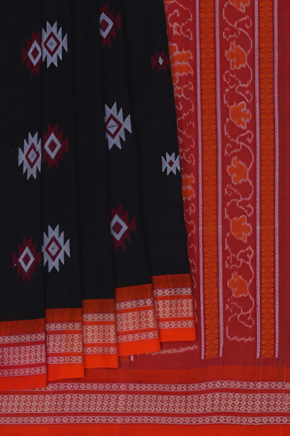 Image of Sambalpuri Cotton Black Saree