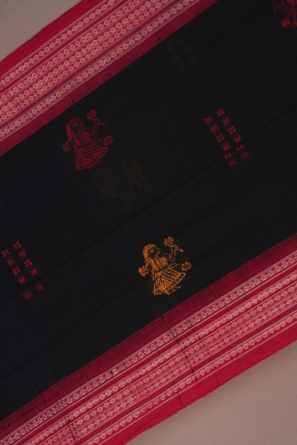 Image of Sambalpuri Cotton Black Saree