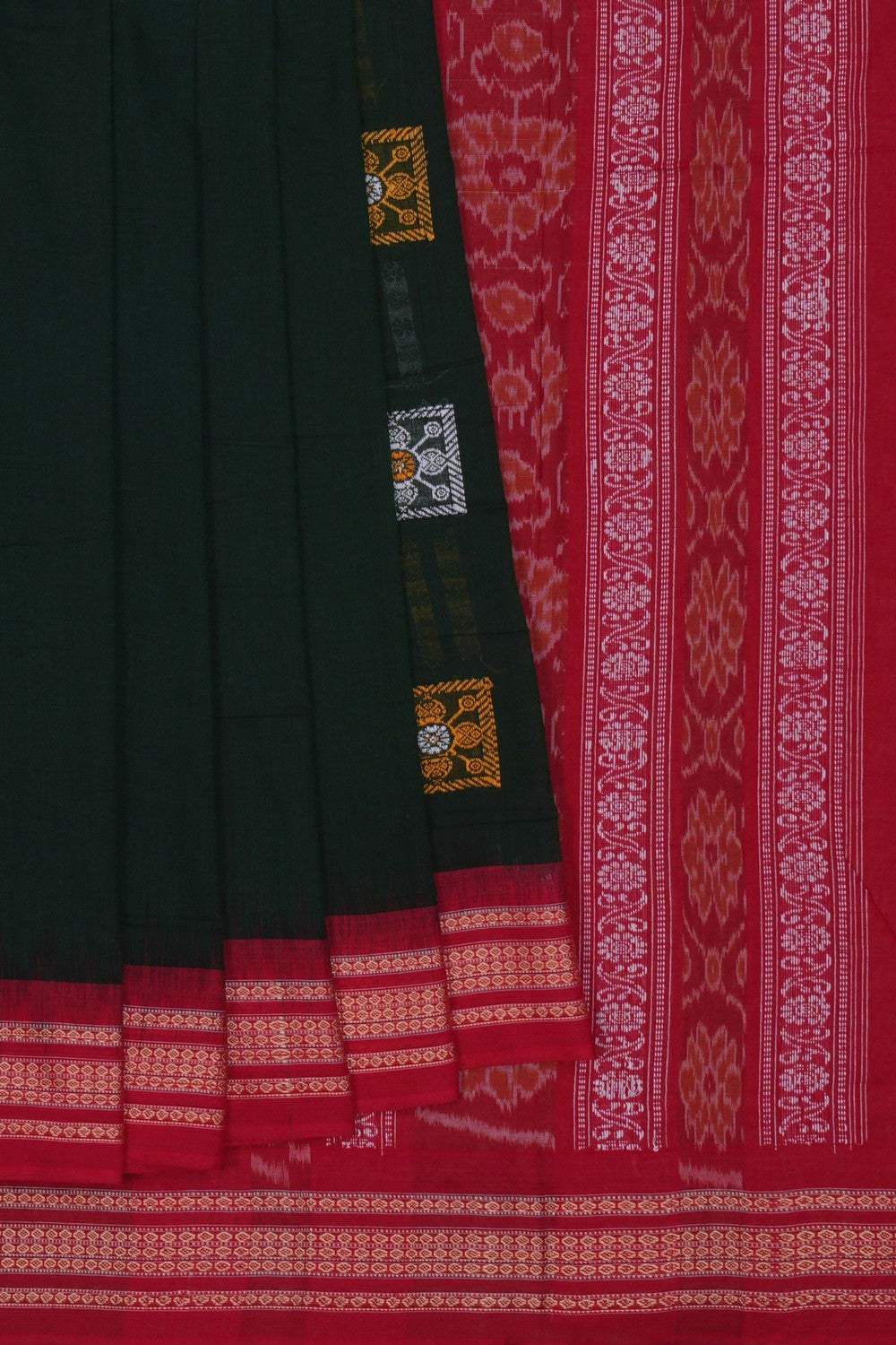 Image of Sambalpuri Cotton Green Saree