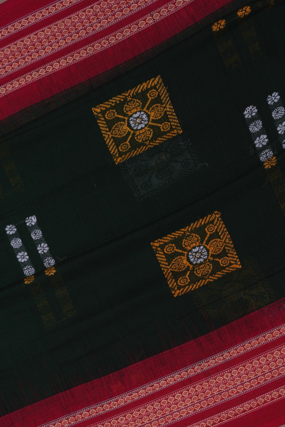 Image of Sambalpuri Cotton Green Saree