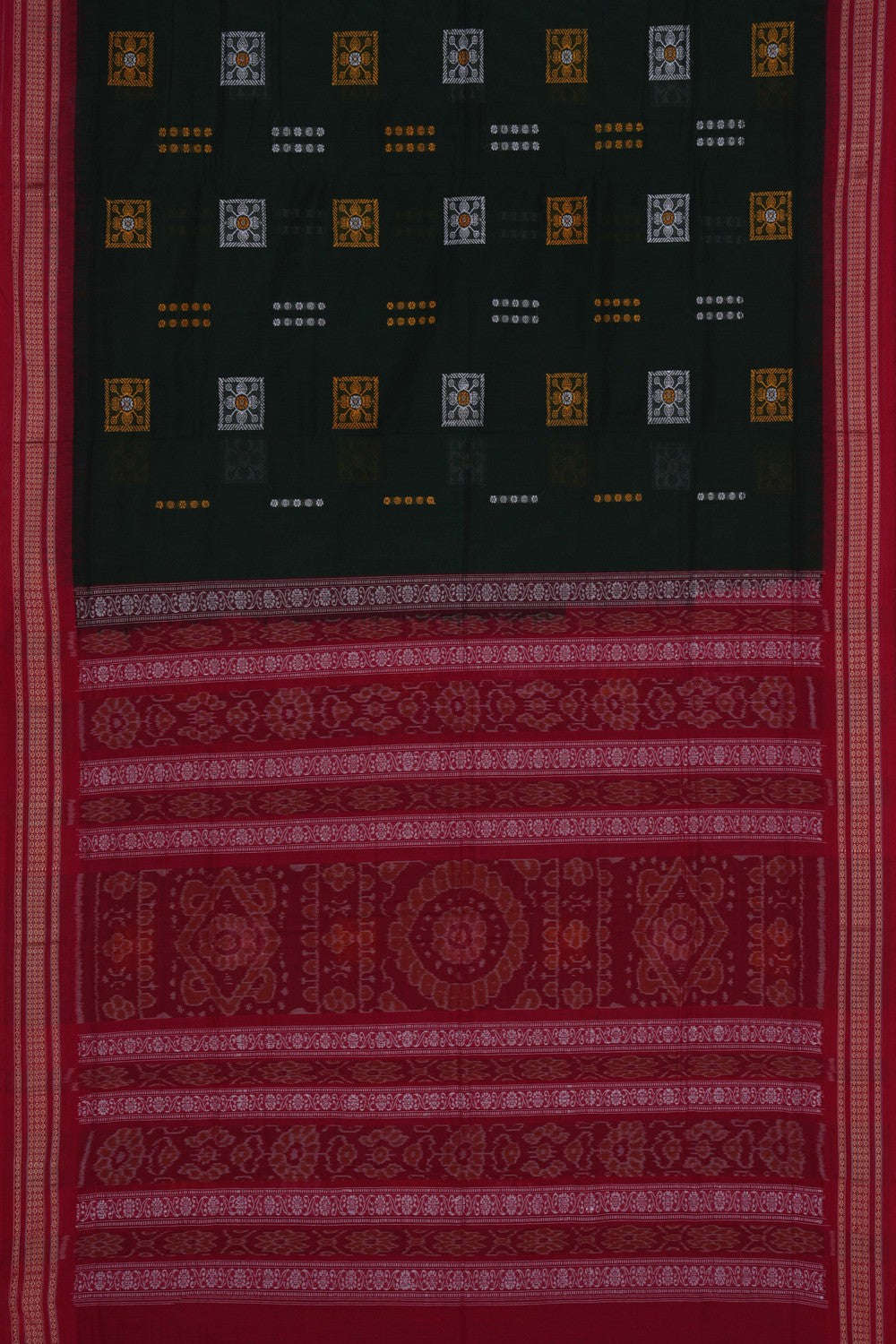 Image of Sambalpuri Cotton Green Saree