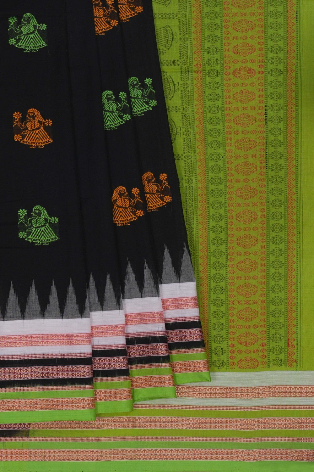 Image of Sambalpuri Cotton Black Saree