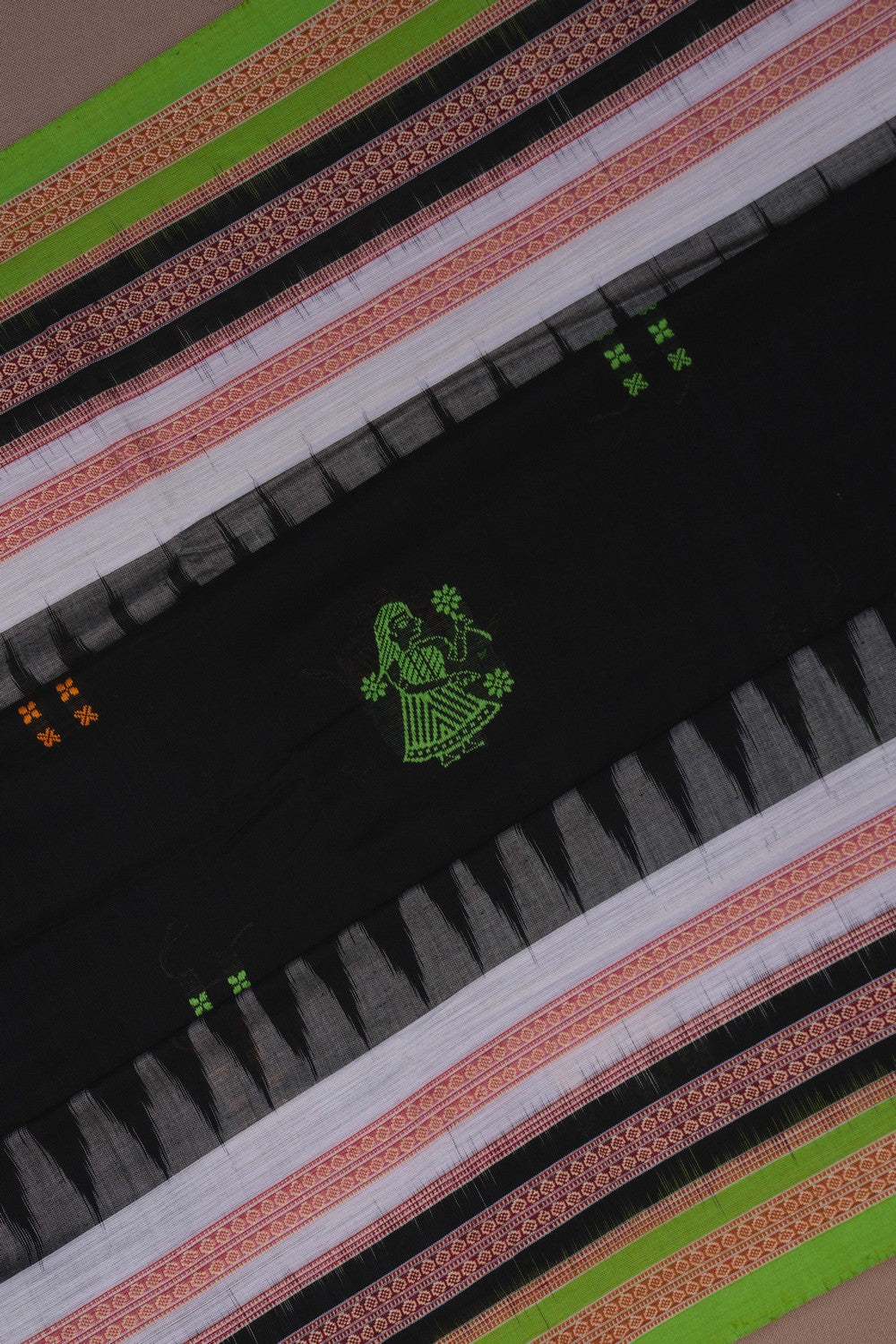 Image of Sambalpuri Cotton Black Saree