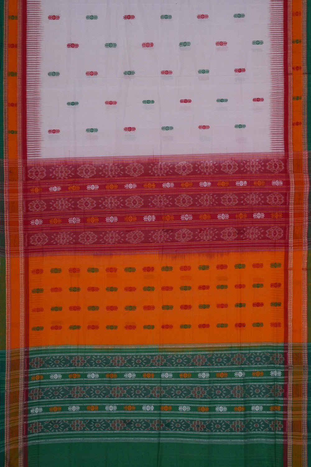Image of Sambalpuri Cotton White Saree