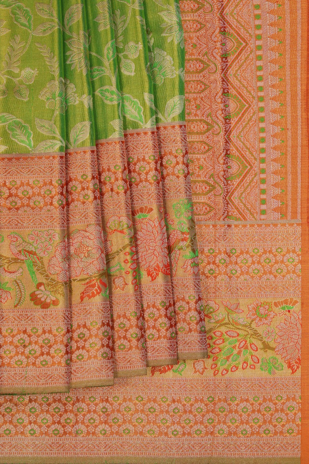 Image of Kanchipattu Tissue Brocade Green Saree