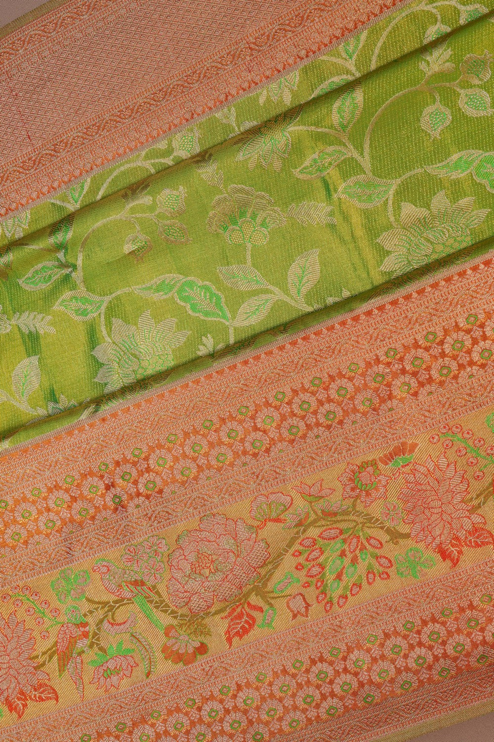 Image of Kanchipattu Tissue Brocade Green Saree