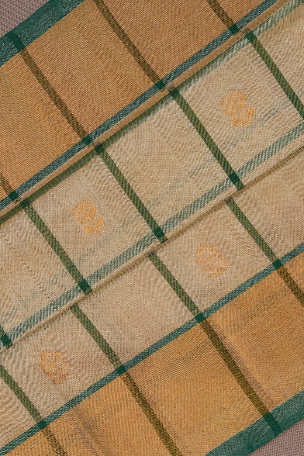 Image of South Cotton Silk Off-White Saree