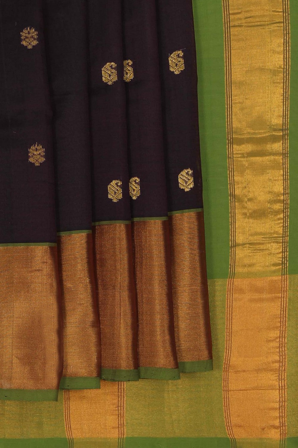 Image of Silk Cotton Brown Saree