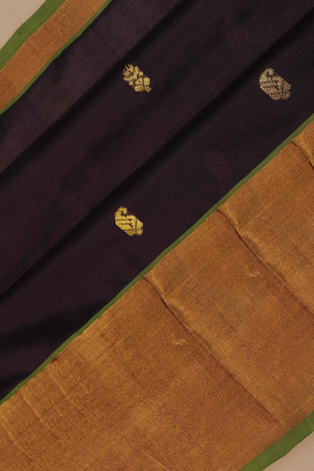 Image of Silk Cotton Brown Saree
