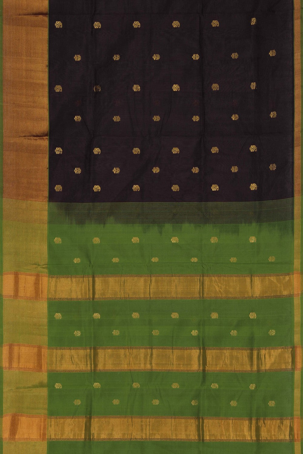 Image of Silk Cotton Brown Saree