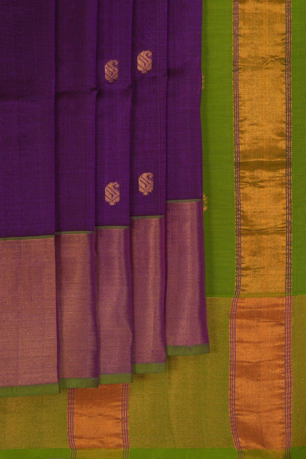 Image of Silk Cotton Purple Saree