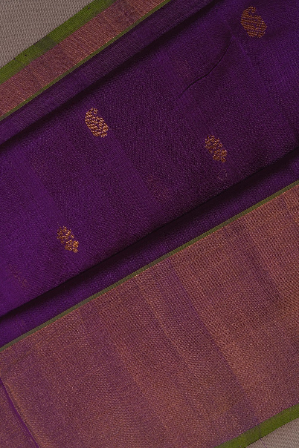 Image of Silk Cotton Purple Saree
