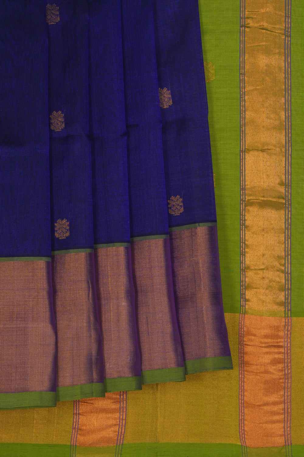 Image of Silk Cotton Indigo blue Saree
