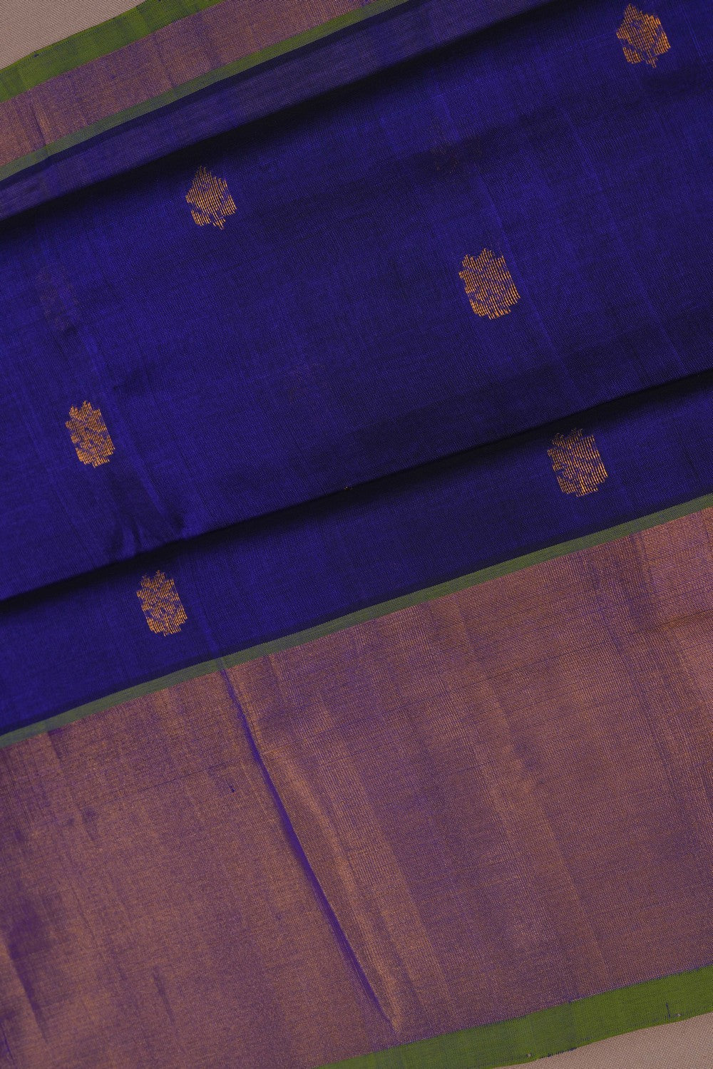 Image of Silk Cotton Indigo blue Saree