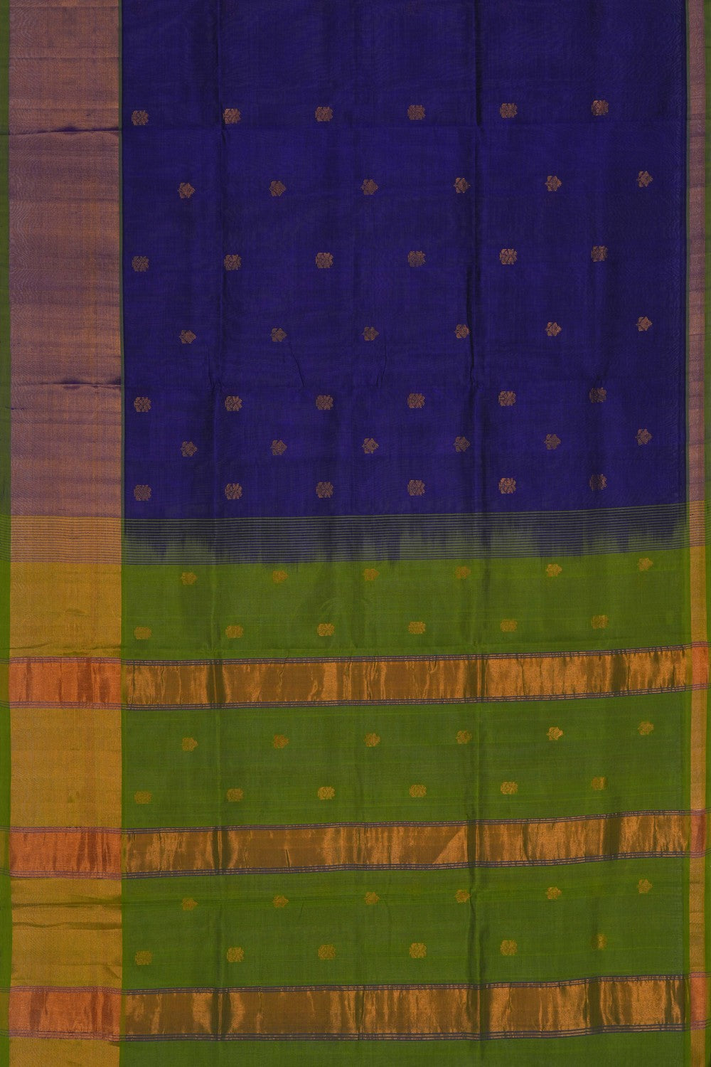 Image of Silk Cotton Indigo blue Saree