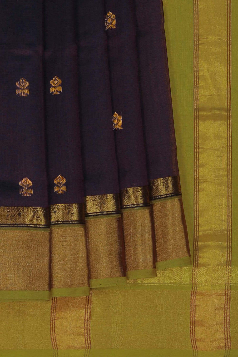 Image of Silk Cotton Brown Saree