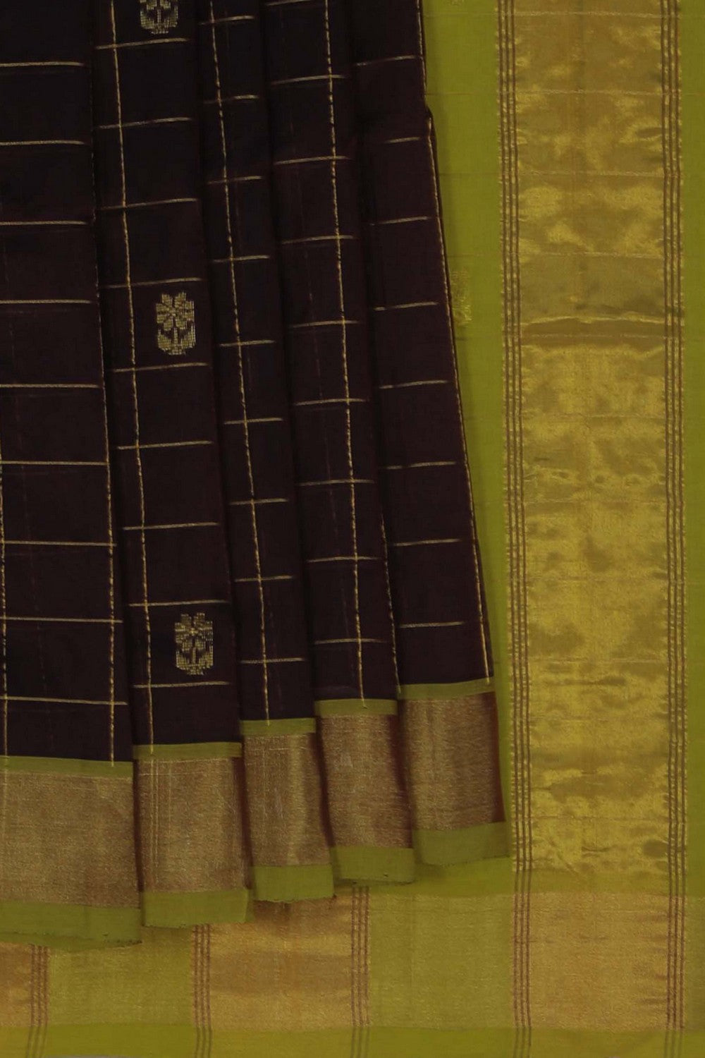 Image of Silk Cotton Brown Saree