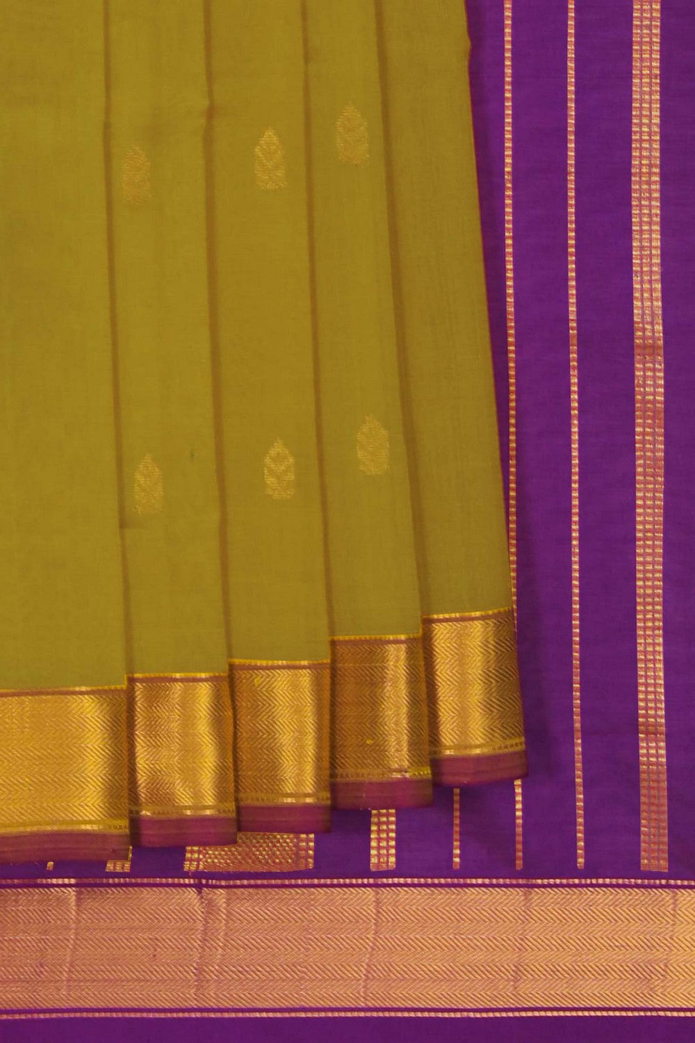 Image of Silk Cotton Yellow Saree