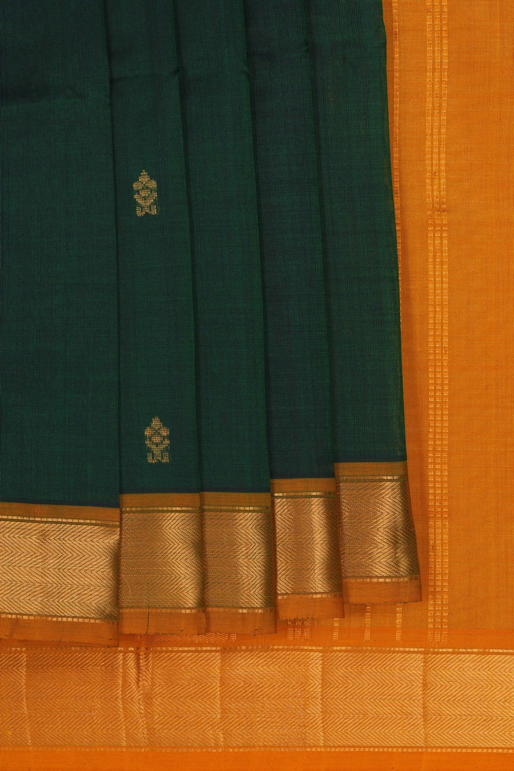 Image of Silk Cotton Green Saree