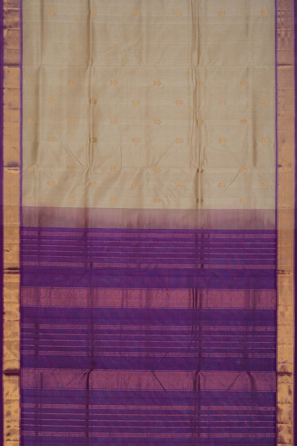 Image of Silk Cotton Off-White Saree